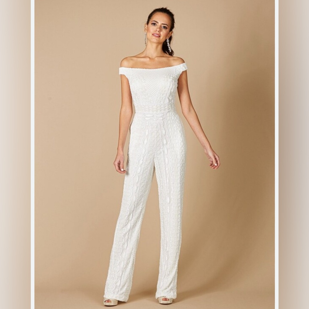 LARA Gabby Beaded Off the shoulder Bridal Jumpsuit